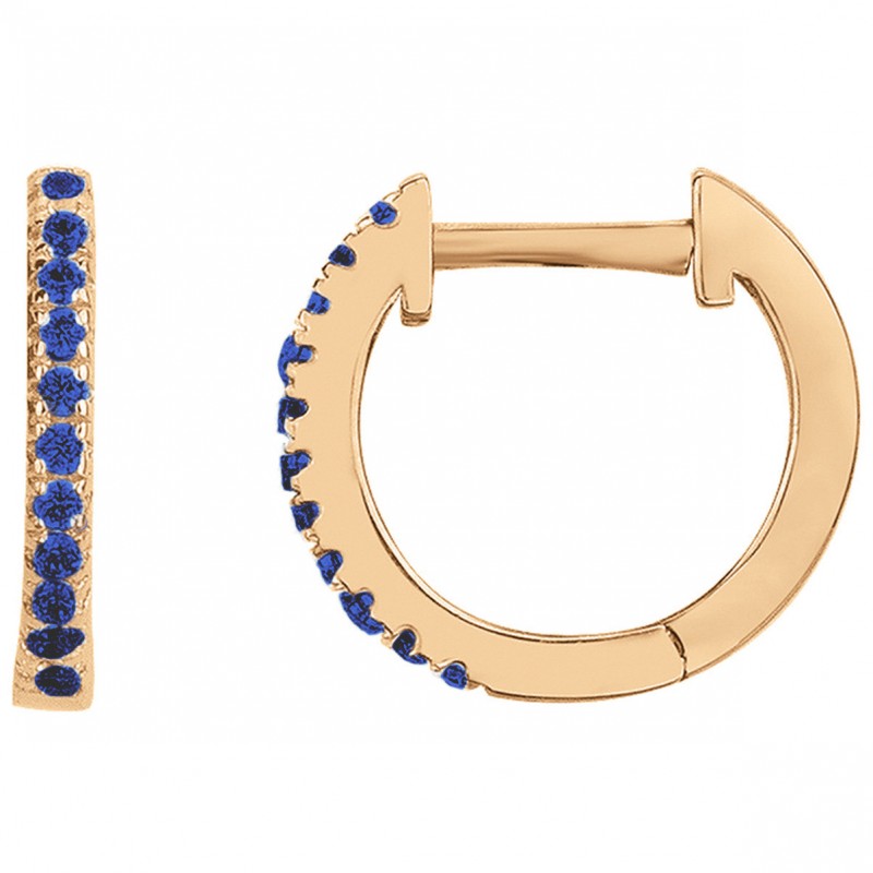 Boucles d'oreilles Fantaisie Femme Carador - Plaqué or - avec spinelles bleus