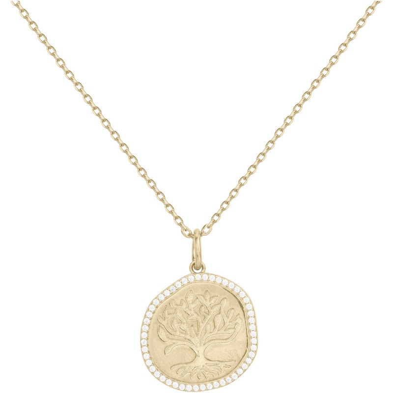Collier Femme Carador en Plaqué Or Arbre de Vie oxydes de zirconium