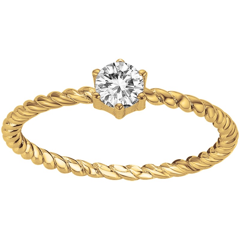 Bague Femme Carador - Plaqué or - Avec un Oxyde de Zirconium