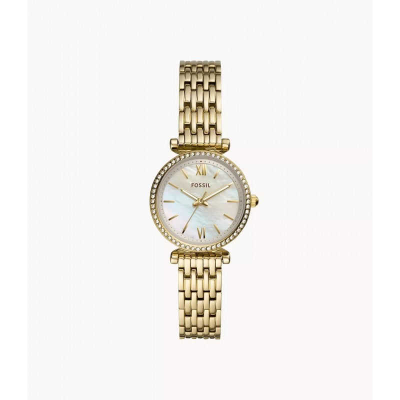 Montre Fossil femme Mini Carlie en acier doré