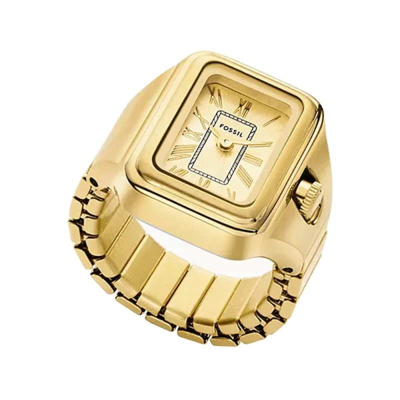 MONTRE Bague FOSSIL FEMME ACIER DORE et PVD