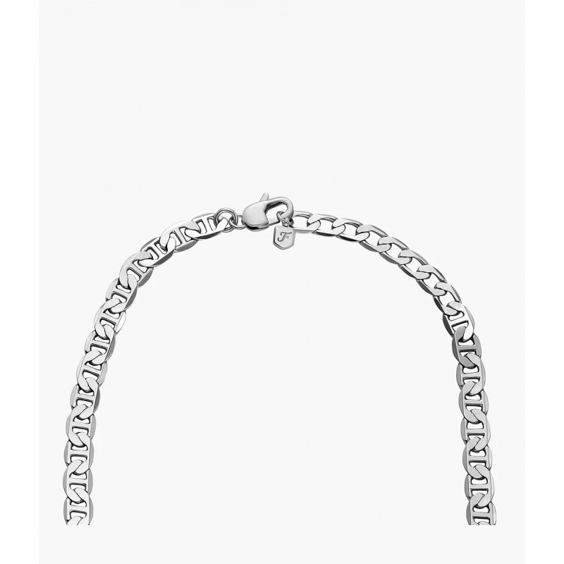 Collier Chaîne Homme Fossil Anchor Heritage en acier argenté