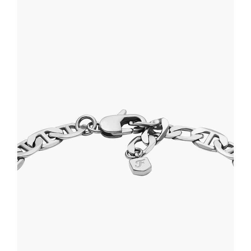 Bracelet Fossil chaîne Anchor heritage Homme en acier argenté