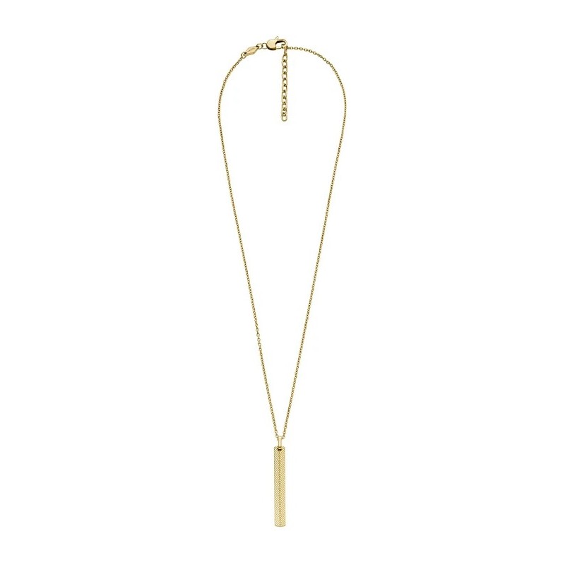 Collier Pendentif Homme Fossil Harlow en acier doré
