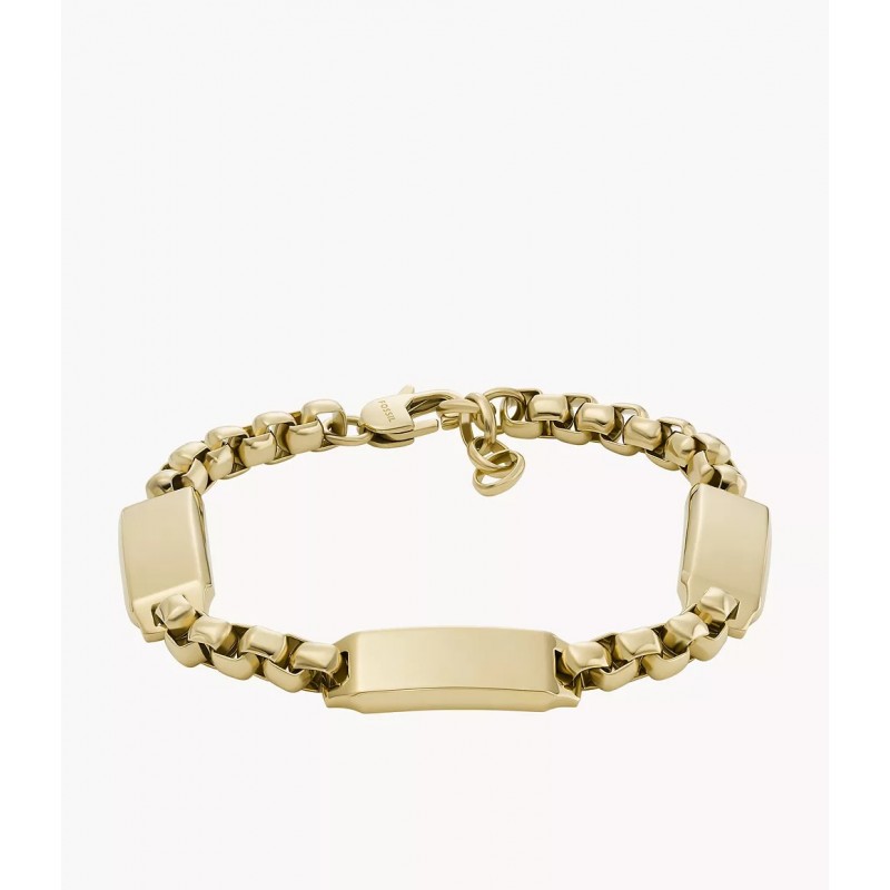 Bracelet Fossil avec plaques en acier doré