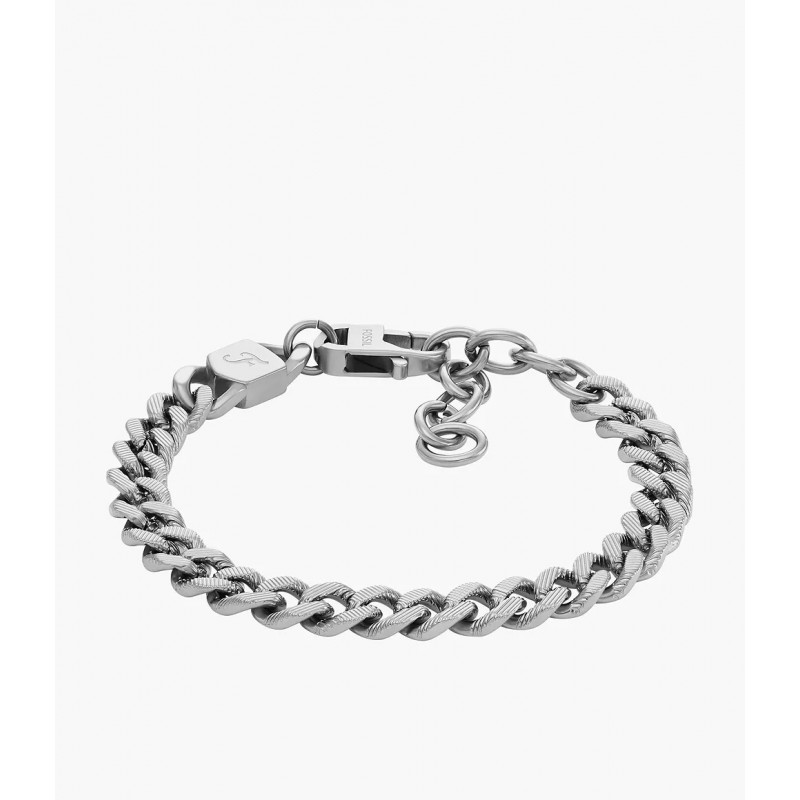 Bracelet Mixte chaîne Fossil Harlow Linear en acier argenté