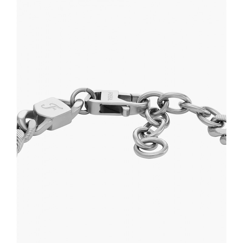 Bracelet Mixte chaîne Fossil Harlow Linear en acier argenté