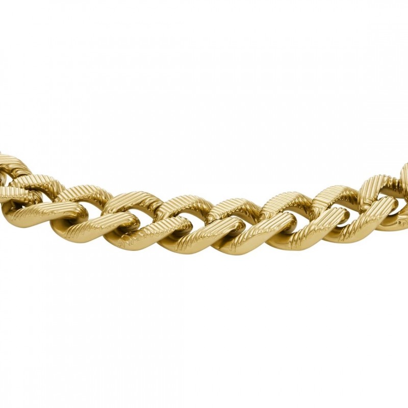 Bracelet Mixte chaîne Fossil Harlow Linear en acier doré