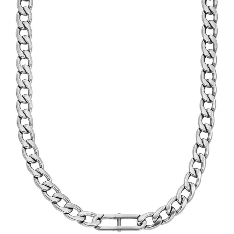 Collier Chaîne Homme Fossil D-Link acier argenté