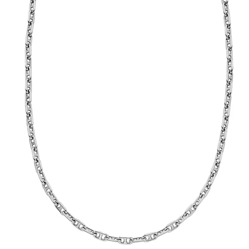 Collier Chaîne Femme Fossil Heritage D-Link en laiton argenté