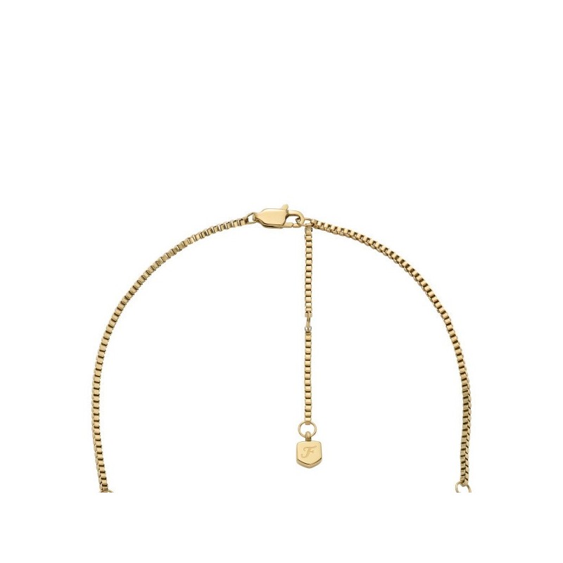 Collier Chaîne et perles Femme Fossil en malachite vert