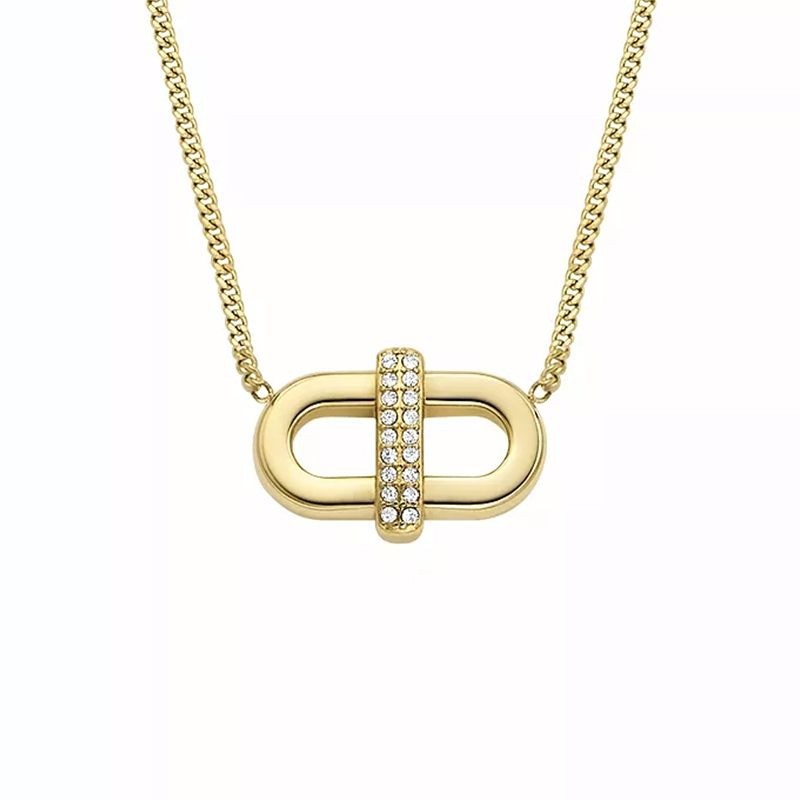 Collier Femme Fossil Heritage D-Link en acier doré