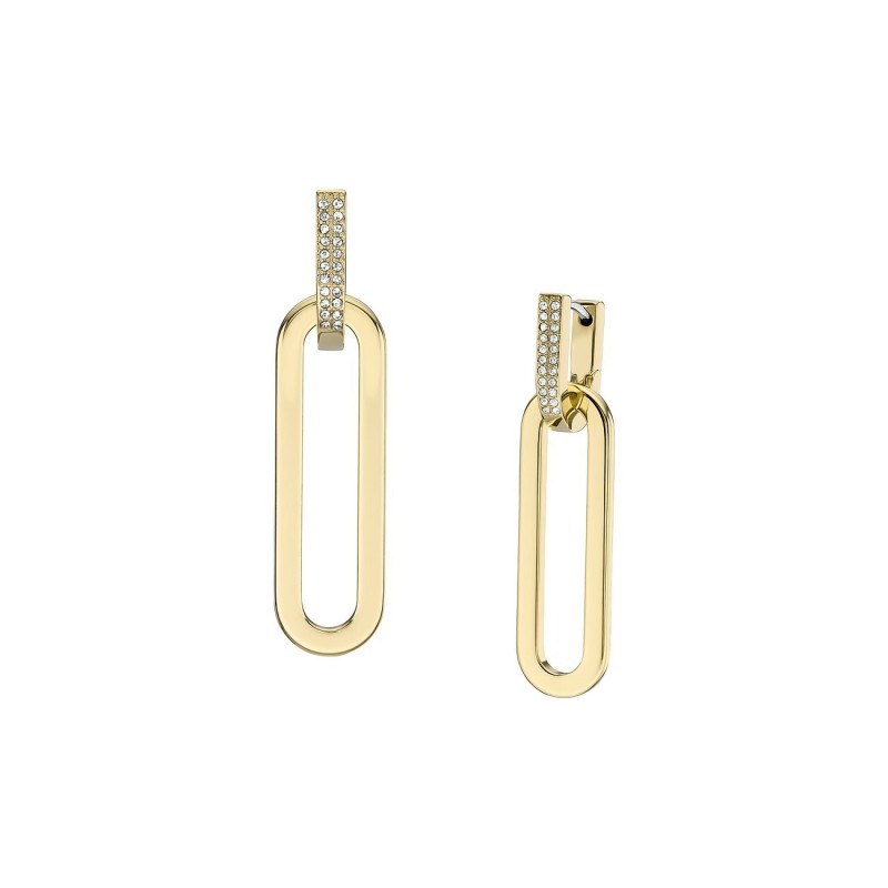 Boucles d'oreilles Femme Fossil en acier doré