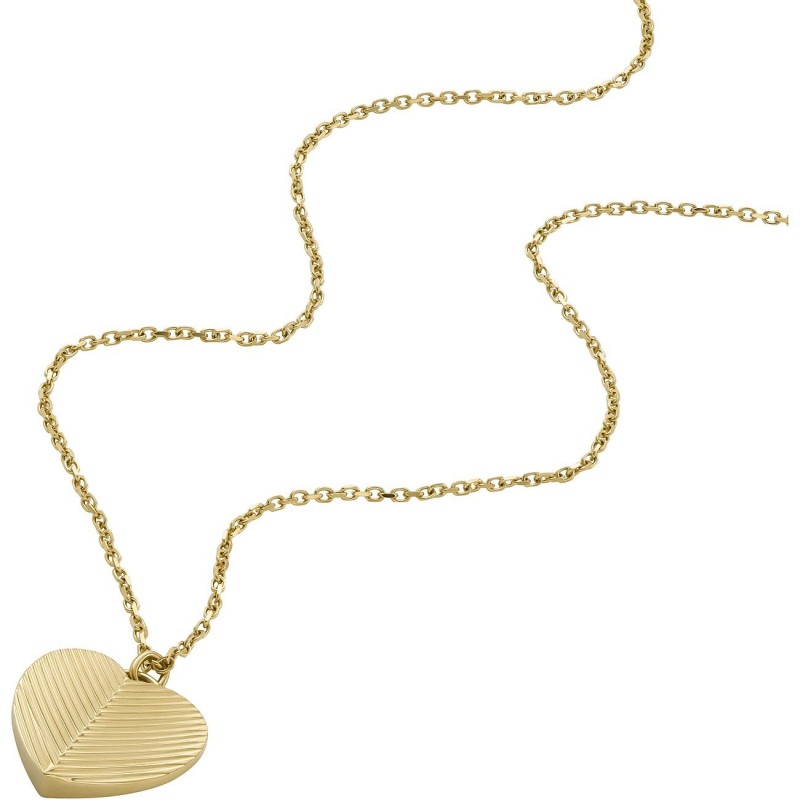 Collier coeur Femme Fossil Harlow en acier doré