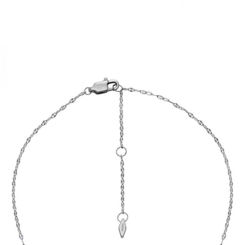 Coffret Collier et Boucles d'oreilles coeur Femme Fossil en acier