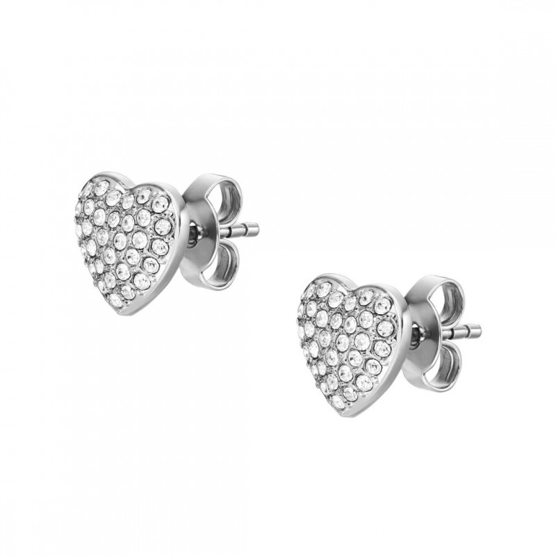 Boucles d'oreilles coeur Femme Fossil en acier