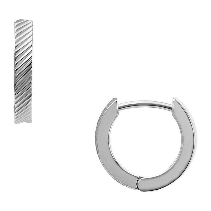 Créoles Femme Fossil Harlow linear Texture en acier