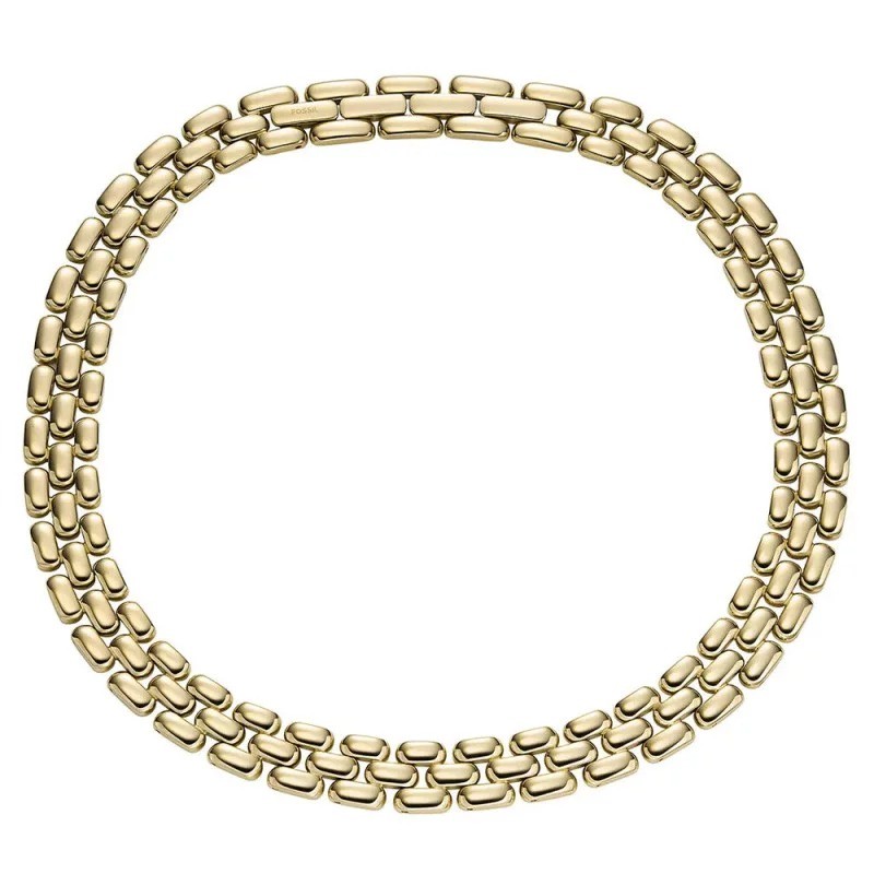 Collier Homme Fossil Watch Link acier doré