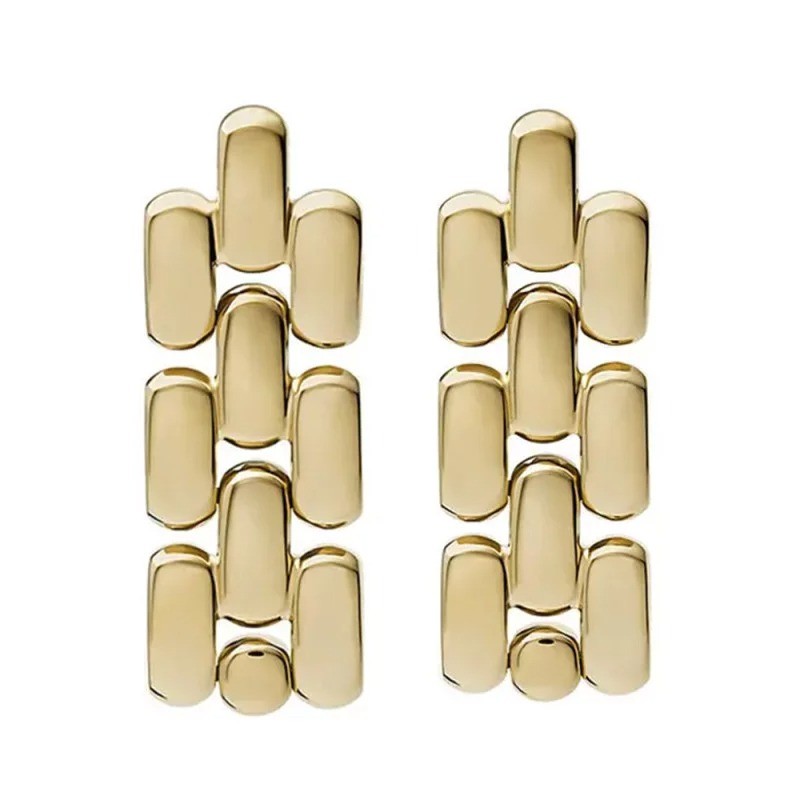 Boucles d'oreilles Femme Fossil Watch Links en acier doré