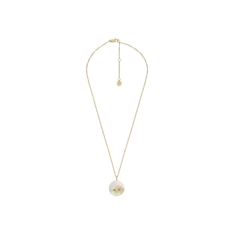 Collier oeil Fantaisie Femme Fossil en acier doré