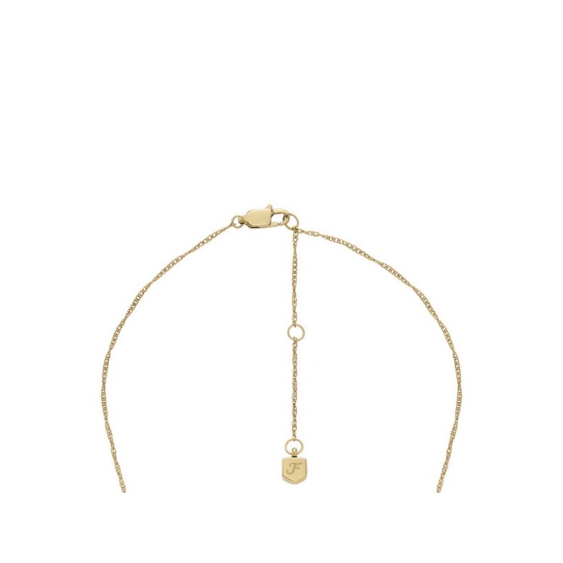 Collier oeil Fantaisie Femme Fossil en acier doré