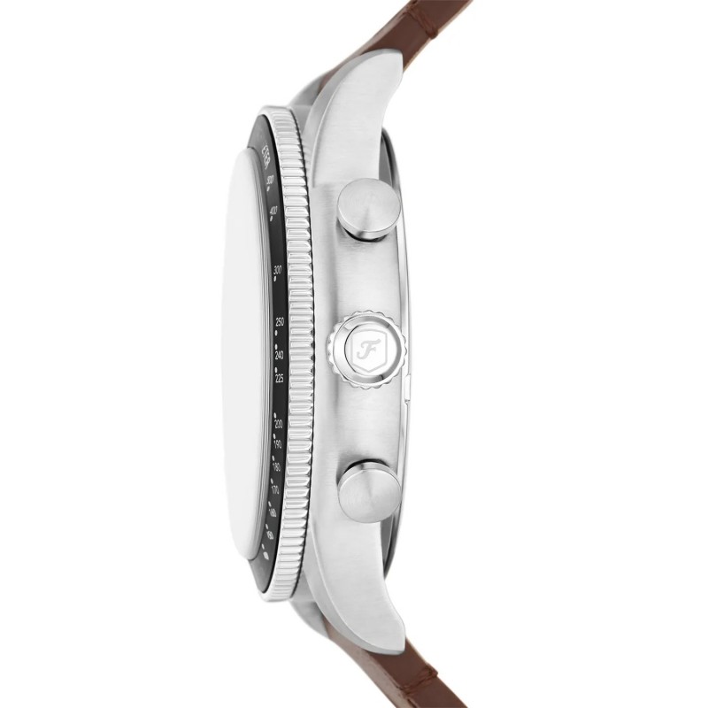 Montre Homme Fossil en Acier et Cuir Marron