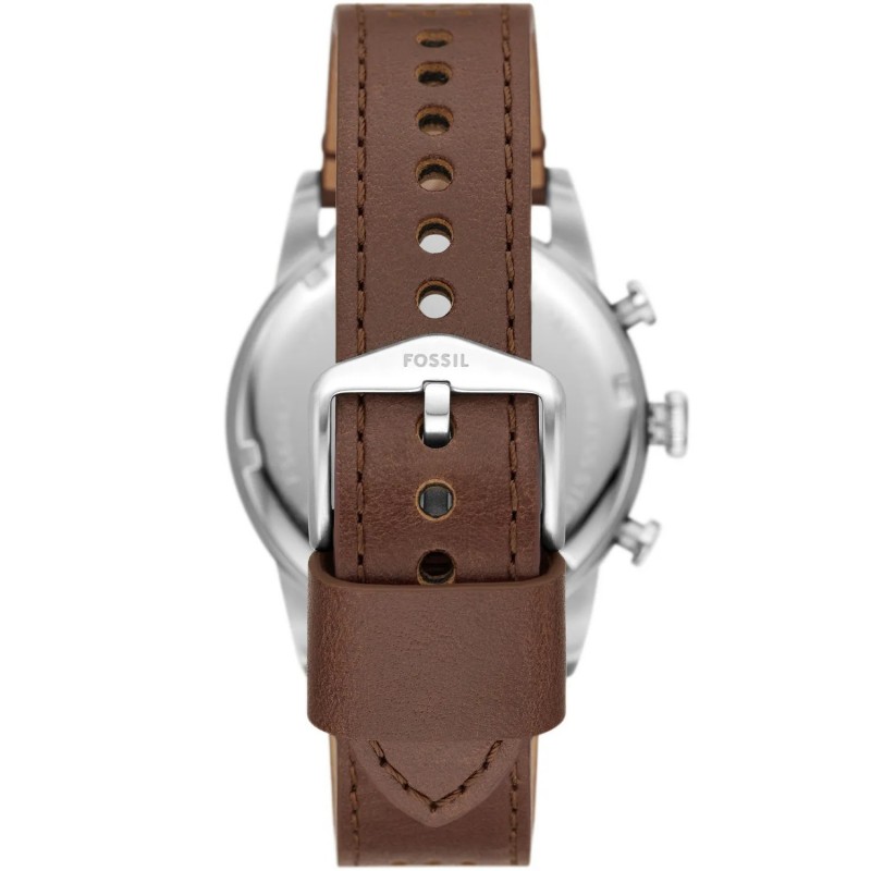 Montre Homme Fossil en Acier et Cuir Marron