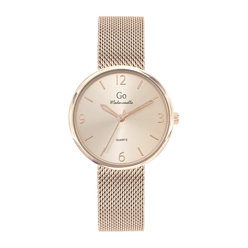 Montre Femme GO Mademoiselle - En Métal Doré Rose - Cadran Rosé