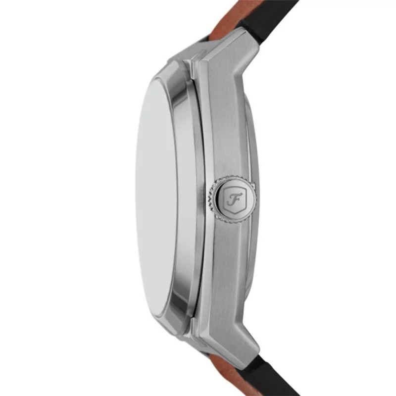 Montre Squelette Homme Fossil en Acier et Cuir Marron