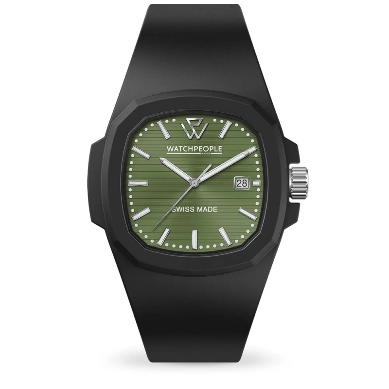 Montre Homme WatchPeople WP4 silicone noir et cadrant vert
