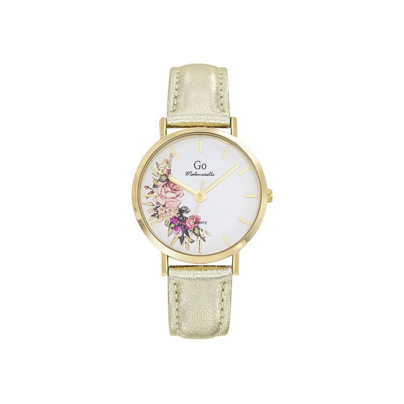 Montre Femme GO Boîtier doré et cuir doré