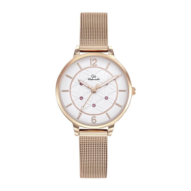 Montre Femme GO Mademoiselle - En Métal Doré Rose  -  Acier Maille milanaise
