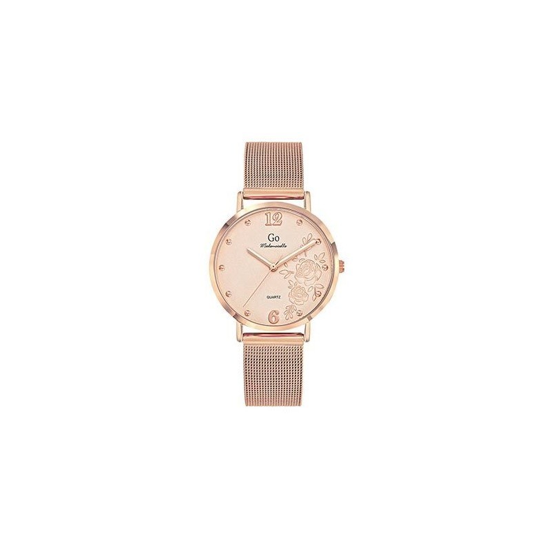 Montre Femme GO Mademoiselle - En Métal Doré Rose  -  Acier Maille milanaise