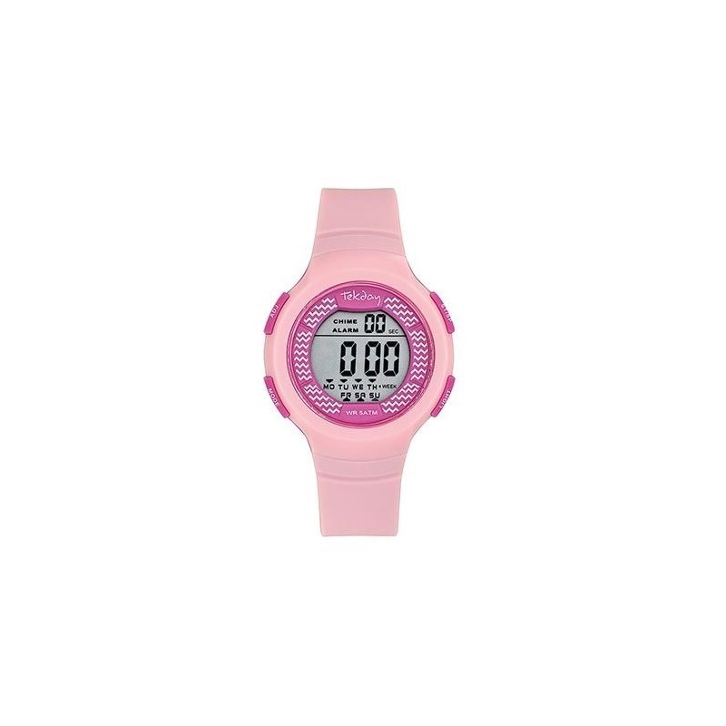 Montre enfant Tekday silicone rose clair et foncé