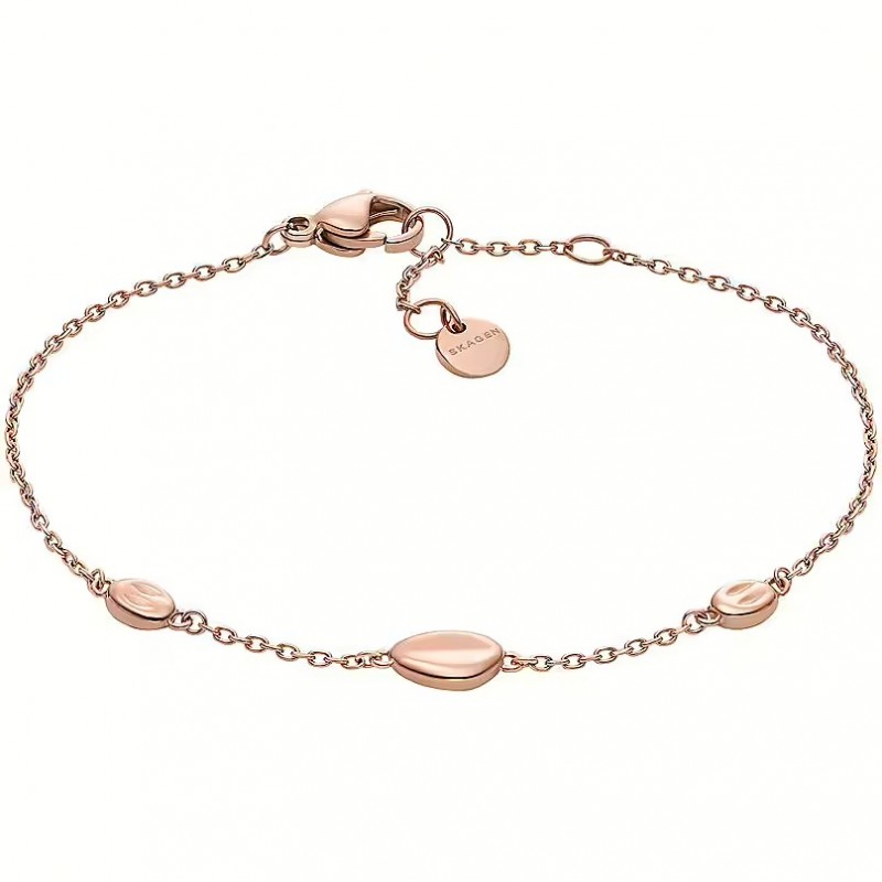 Bracelet Anja Pebbles Skagen en acier doré rose