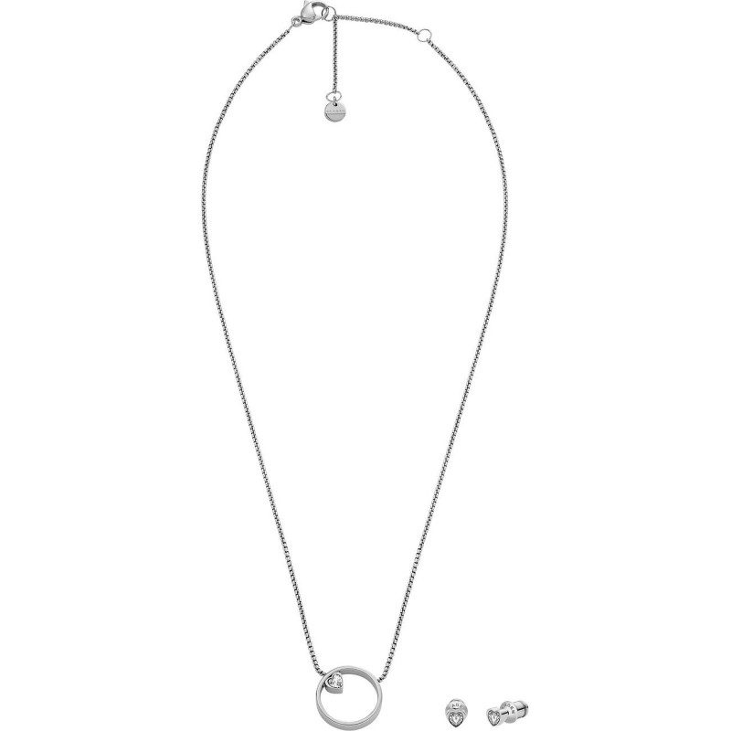 Collier et boucles d'oreilles Femme Skagen Kariana Gift Set en acier et cristaux