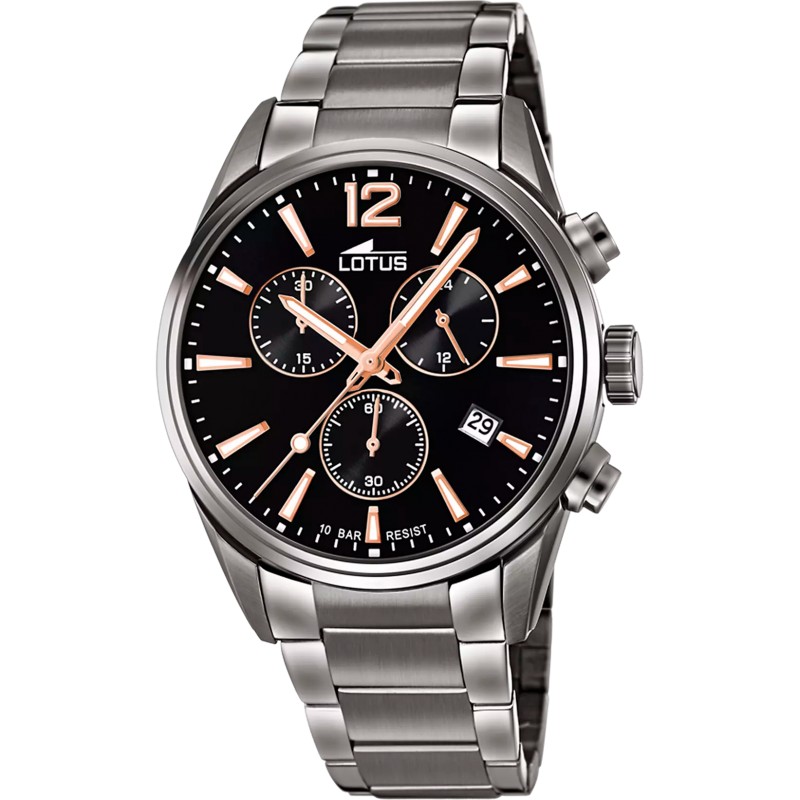 Montre Chrono Homme - Lotus  - En Acier Gris