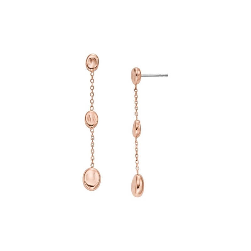 Boucles d'Oreilles Pendantes Femme Skagen Anja Pebbles en acier doré rose