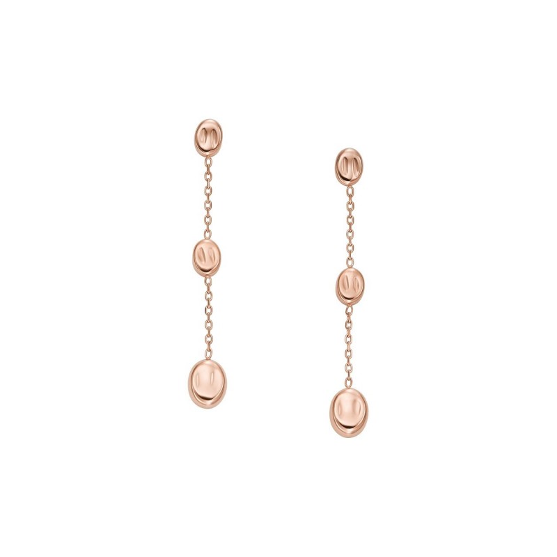 Boucles d'Oreilles Pendantes Femme Skagen Anja Pebbles en acier doré rose