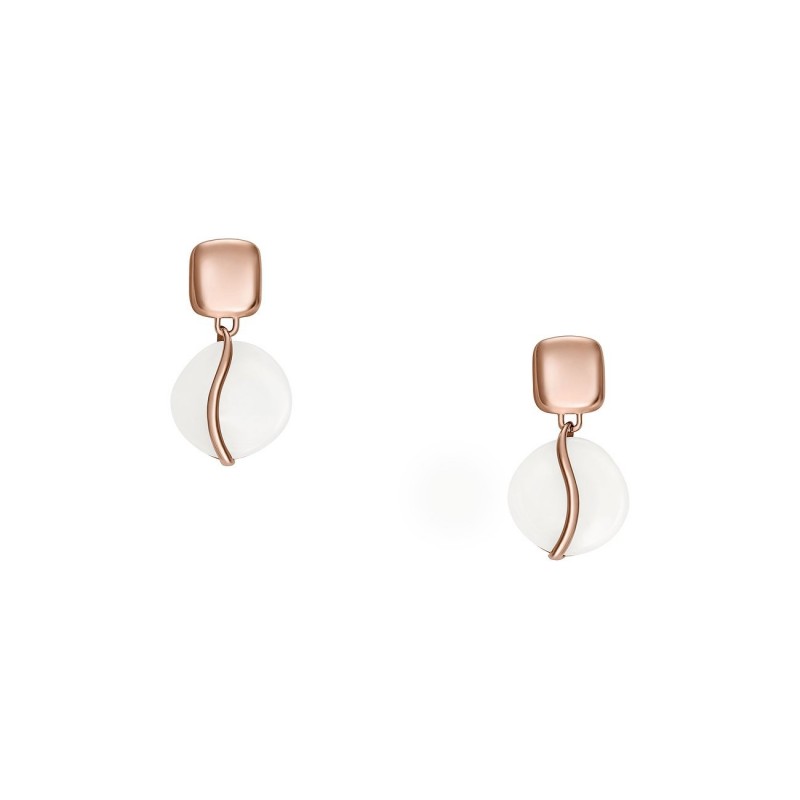 Boucles d'Oreilles Femme Skagen Sofie Sea Glass en acier doré rose