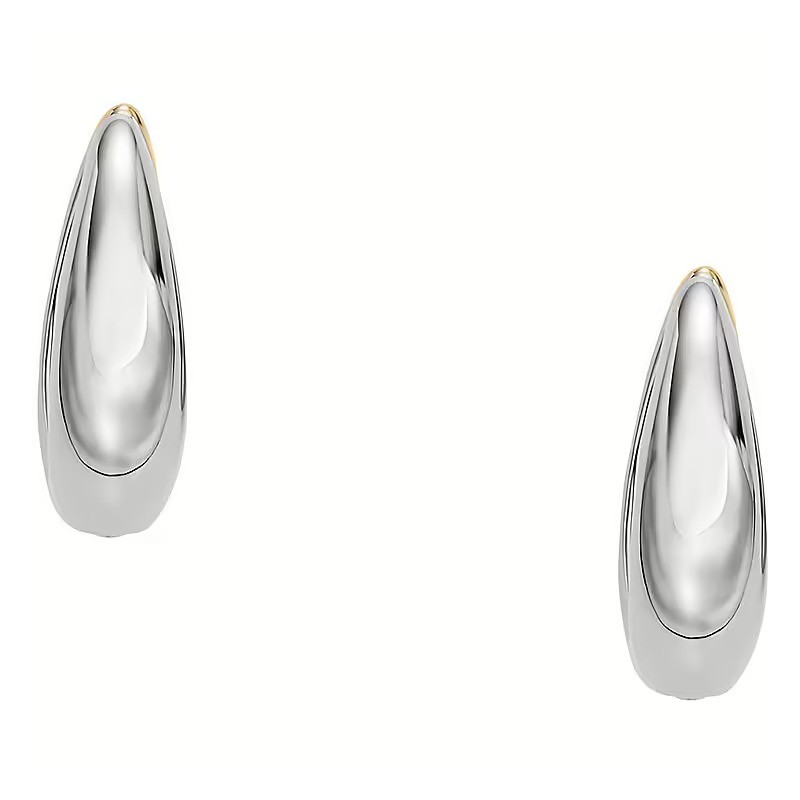 Boucles d'Oreilles Créoles Femme Skagen en acier argenté et doré