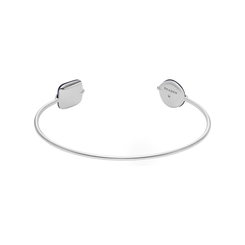 Bracelet Jonc Skagen en acier argenté et verre