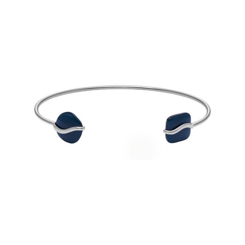 Bracelet Jonc Skagen en acier argenté et verre