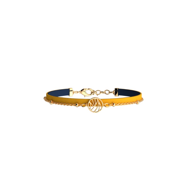 Bracelet Femme Les Cadettes Lotus Jaune et doré