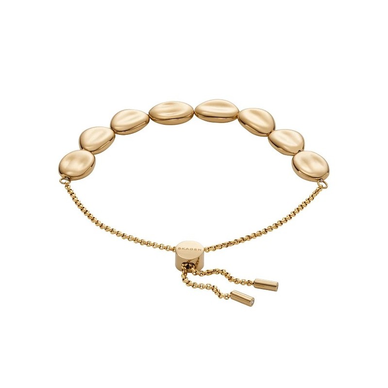 Bracelet perles Anja Pebbles Skagen en acier doré