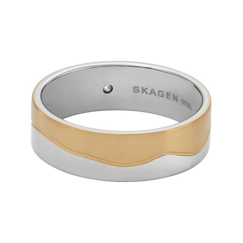 Bague Kariana Skagen Femme en acier doré et blanc