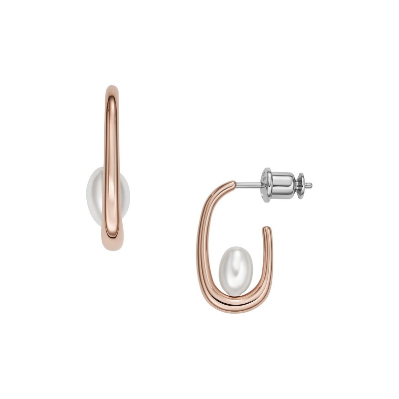 Boucles d'Oreilles Femme Agnethe Skagen en acier doré rose