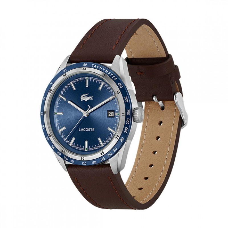 Montre Lacoste Homme collection Everett cuir marron