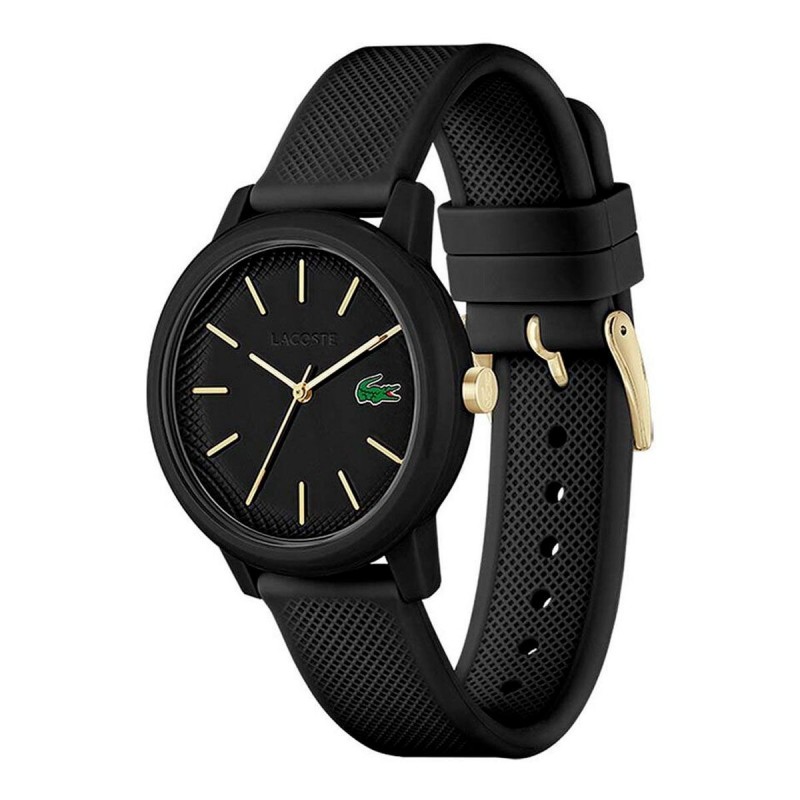Montre Lacoste Femme en silicone noir collection 12.12