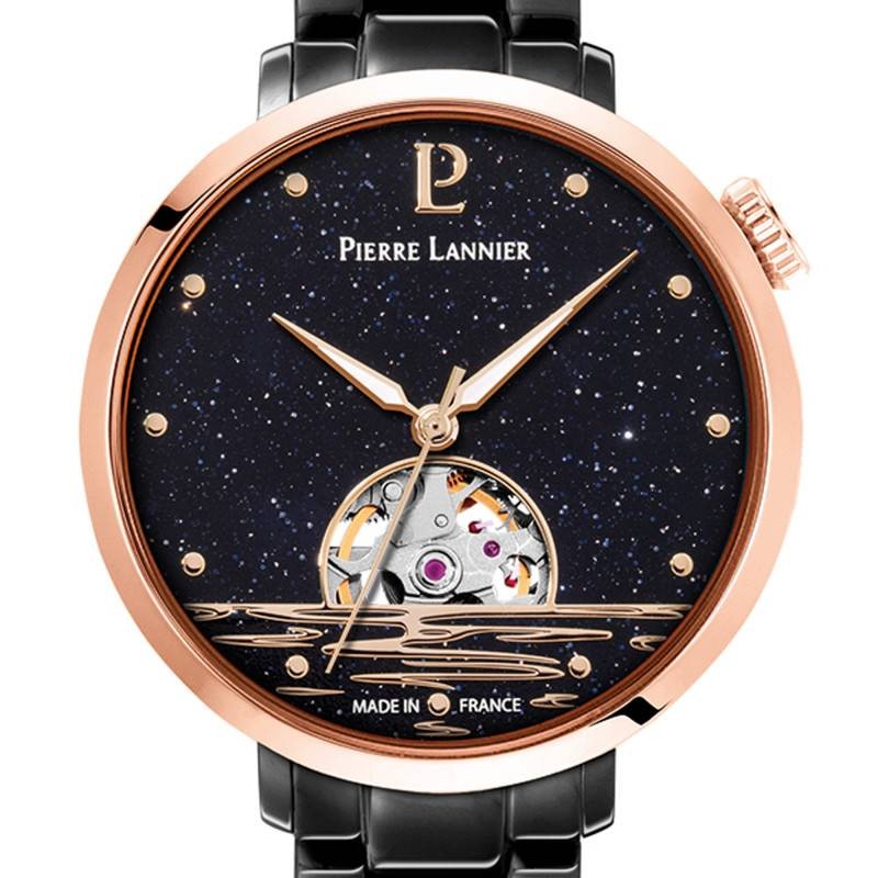 Montre Pierre Lannier Femme Australe automatique acier noir